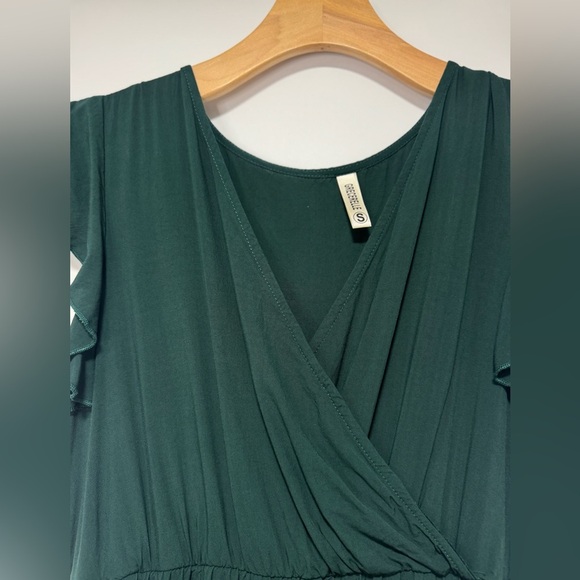 Grecerelle women’s ruffle trim, V-neck Boho slowly dress green size small - Picture 8 of 12